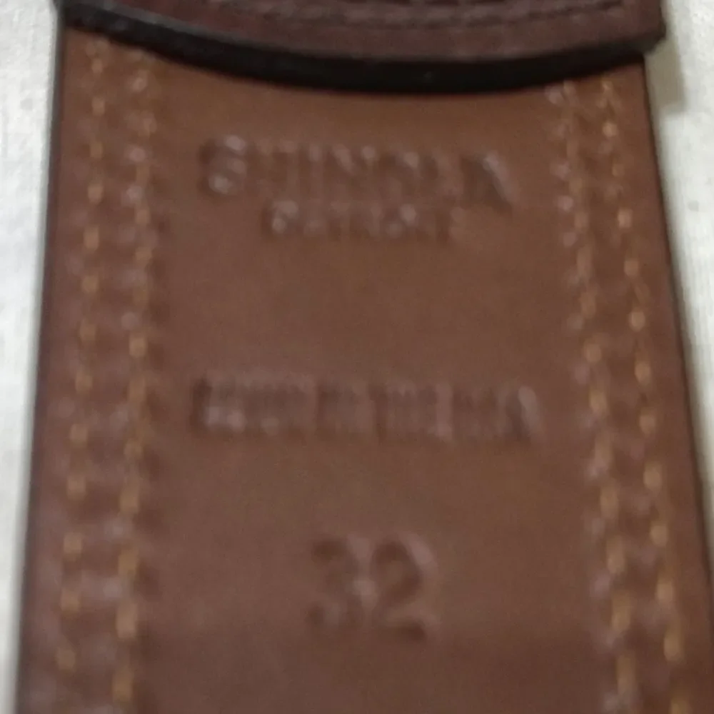 NWT Men’s Shinola Double Stitch Leather Belt Dark Brown, Size 32